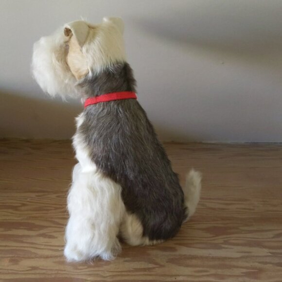 Schnauzer dog décor figurine with soft fur - Picture 4 of 6